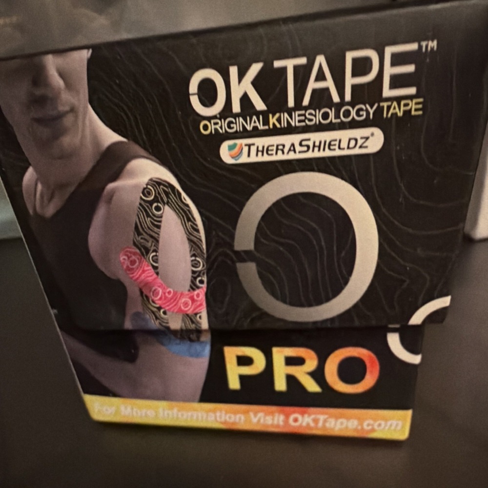 TheraShieldz OKTAPE PRO Kinesiology Tape Black 2"x16.4' Latex Free Pain Relief
